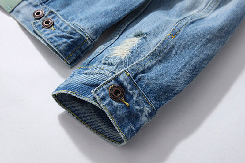 OFF-WHITE Hand-Drawn Doodle Arrow Distressed Denim Jacket