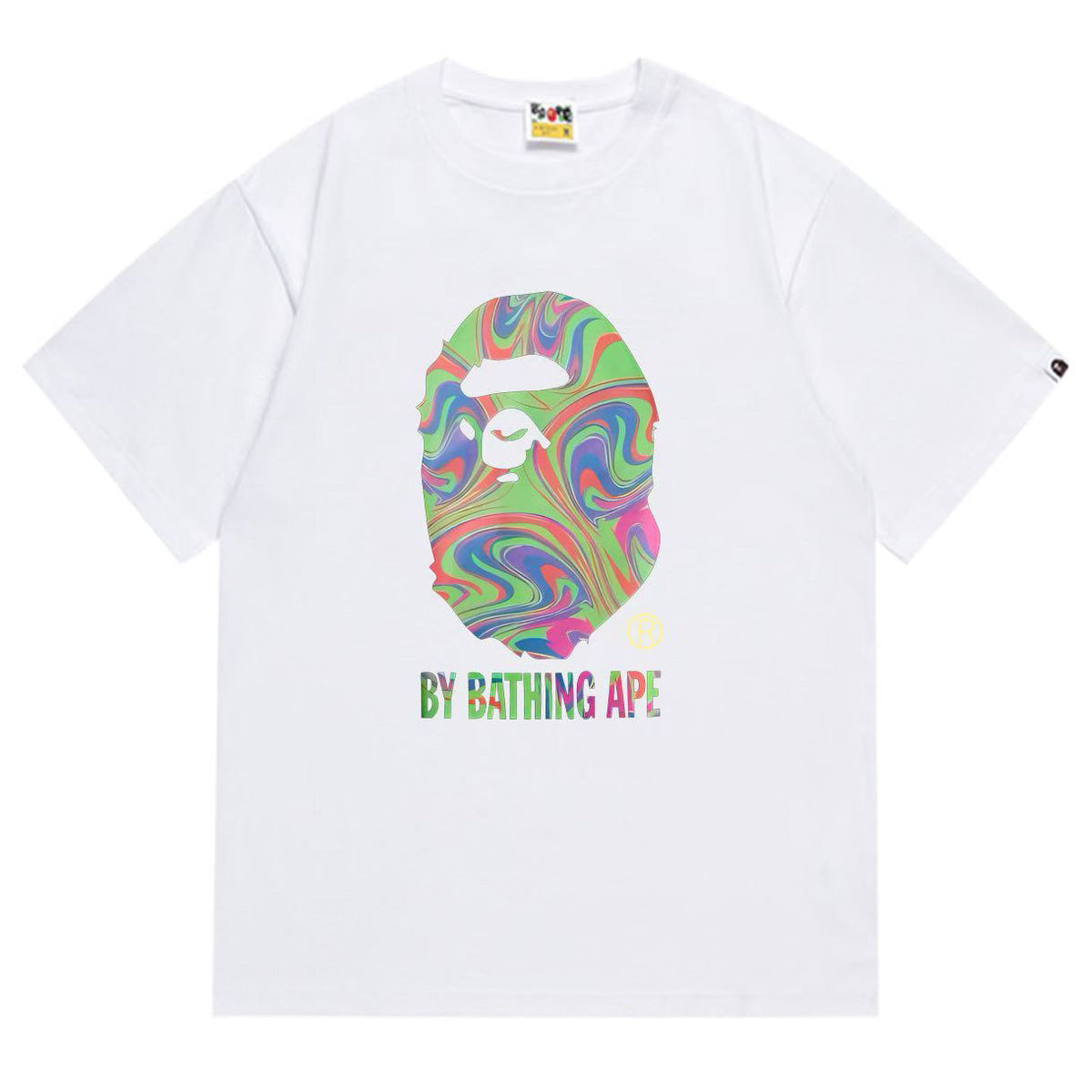 BAPE Ape Head Pattern Tee - Black & White