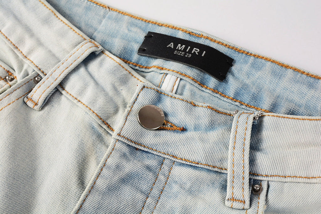 AMIRI Slim Jeans #8990 – Distressed Cotton Denim