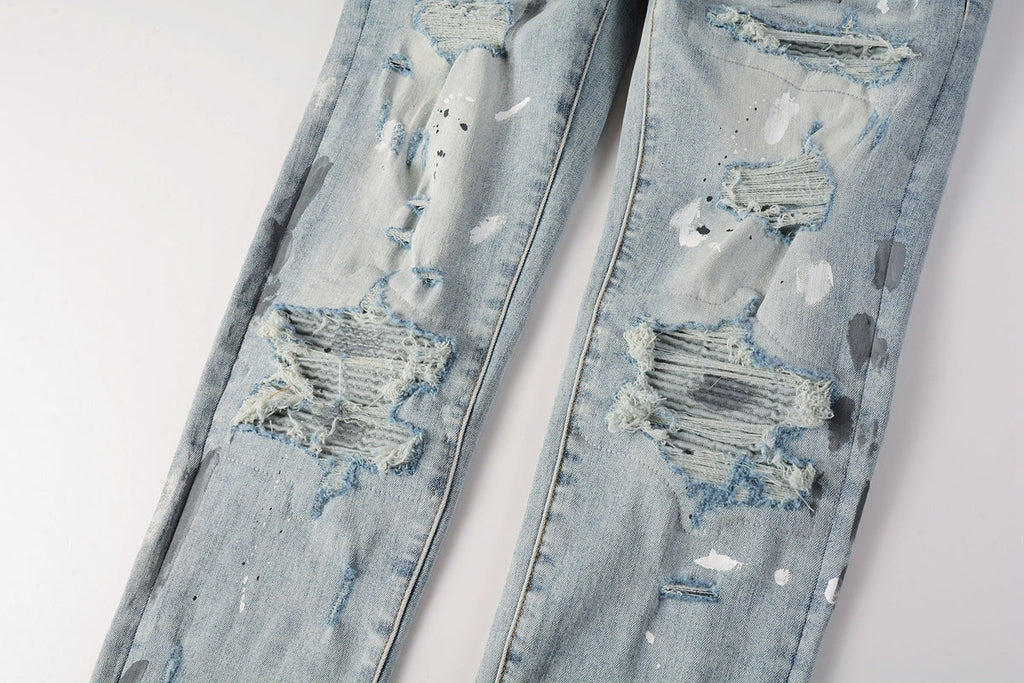 AMIRI Slim Jeans #8899 – Distressed Cotton Denim
