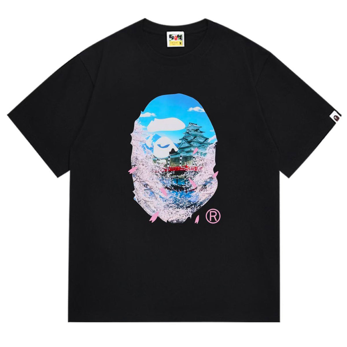 BAPE Ape Head Pattern Tee - Black & White