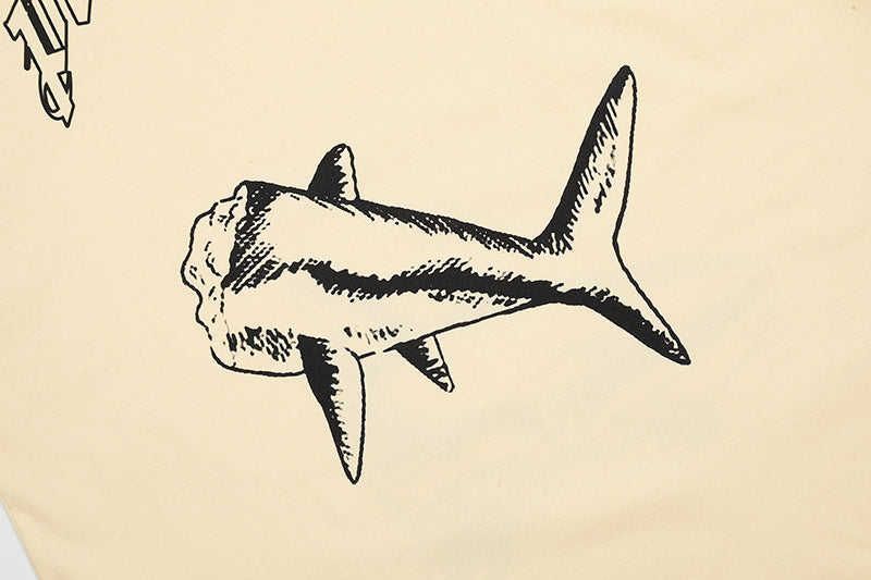 Palm Angels Shark Print Back Logo T-Shirt