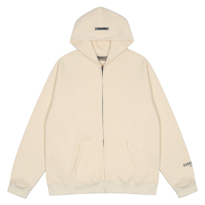 Fear Of God Essentials Zip-Up Hoodie – Black / White / Brown / Matcha Green / Apricot