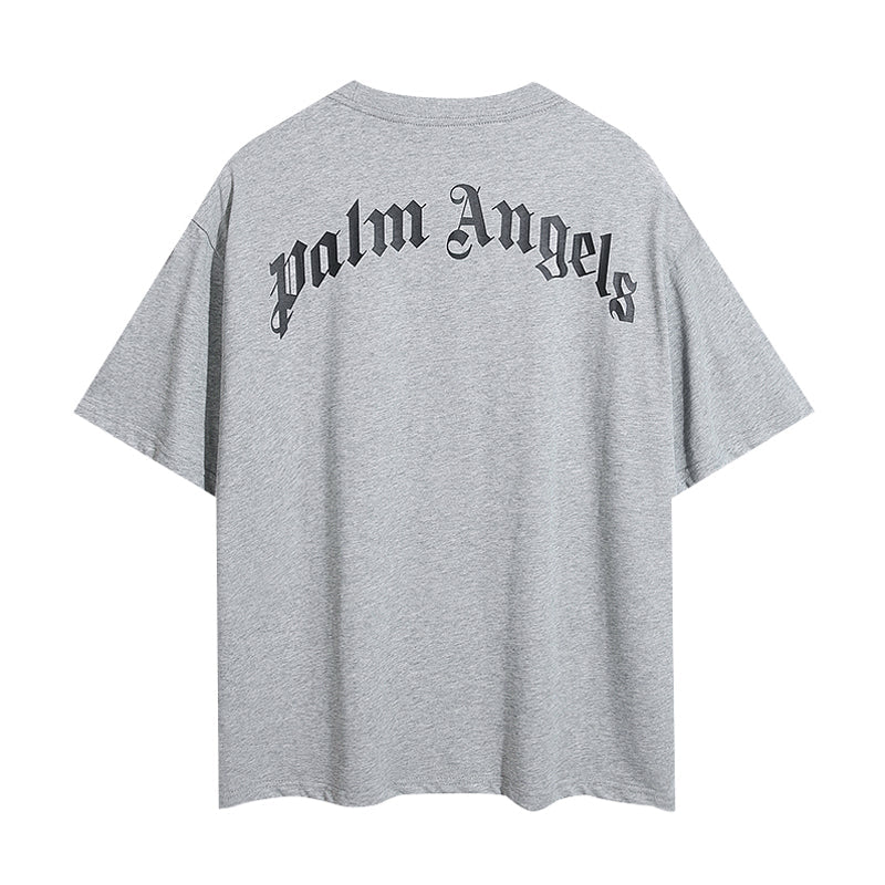 Palm Angels Bear Curved Logo T-Shirt – Grey | 100% Cotton