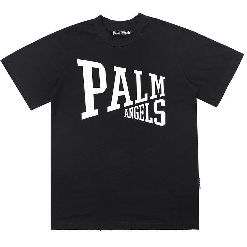 Palm Angels Logo Printed Straight Hem T-Shirt – 100% Cotton