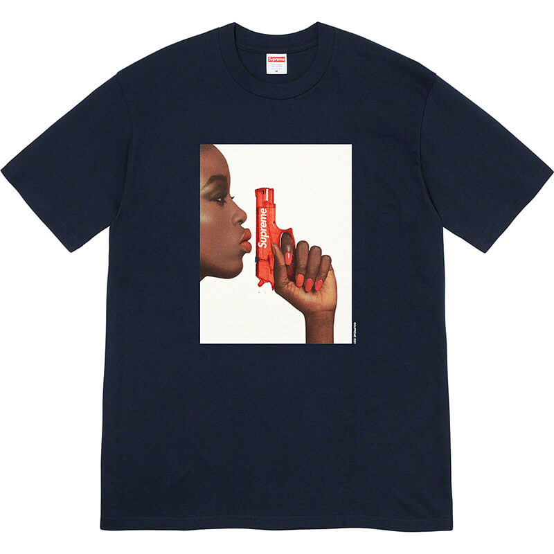 Supreme 21SS Water Pistol T-Shirt — Black / White / Navy / Pink