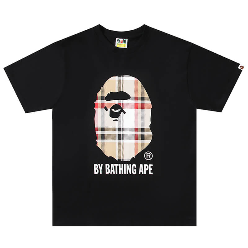 BAPE Burberry Plaid Ape Head T-Shirt by A Bathing Ape