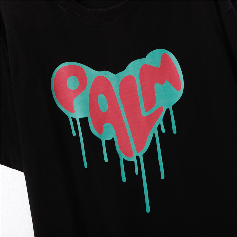 Palm Angels Dripping Heart PALM Graffiti Graphic T-Shirt