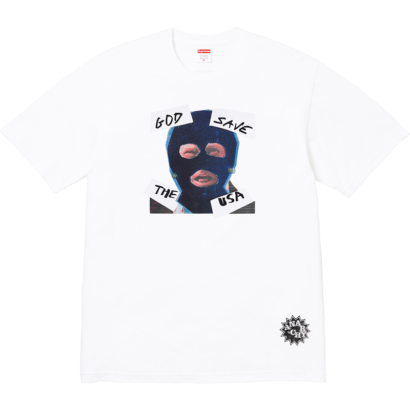Supreme God Save Us Tee — Black / White
