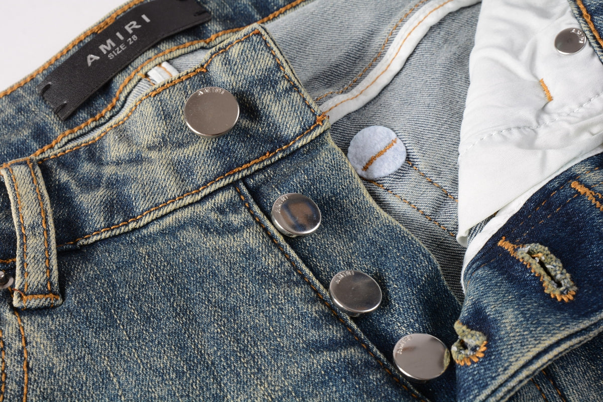 AMIRI Slim Fit Distressed Jeans – Full Length Denim