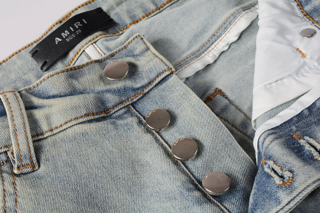 AMIRI Slim Fit Distressed Jeans – Full Length Denim