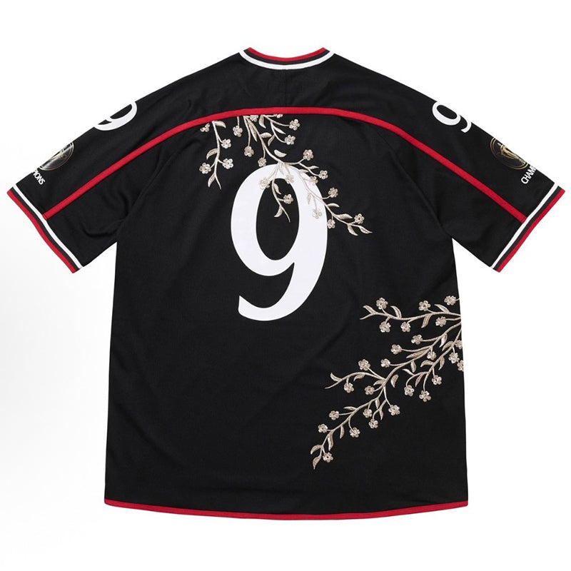 Supreme Floral Soccer Jersey — Black / White