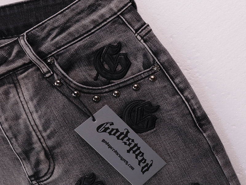 GODSPEED Denim Shorts – Slim Fit Cotton Blend Short with Frayed Detail