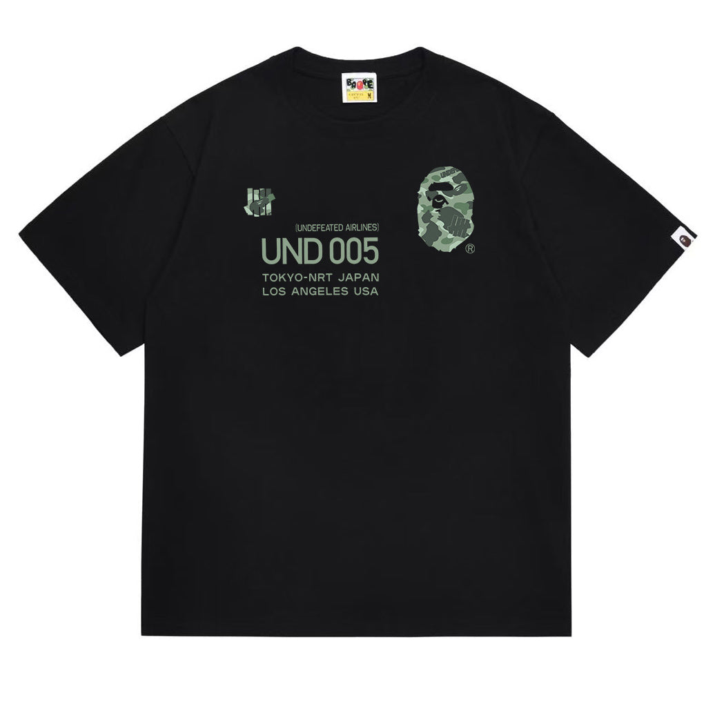 BAPE Ape Head Printed Tee - Black & White