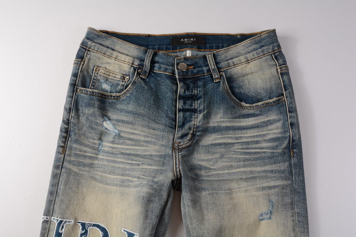 AMIRI Slim Fit Distressed Jeans – Full Length Denim