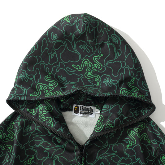 BAPE Shark Snake Print Full-Zip Hoodie