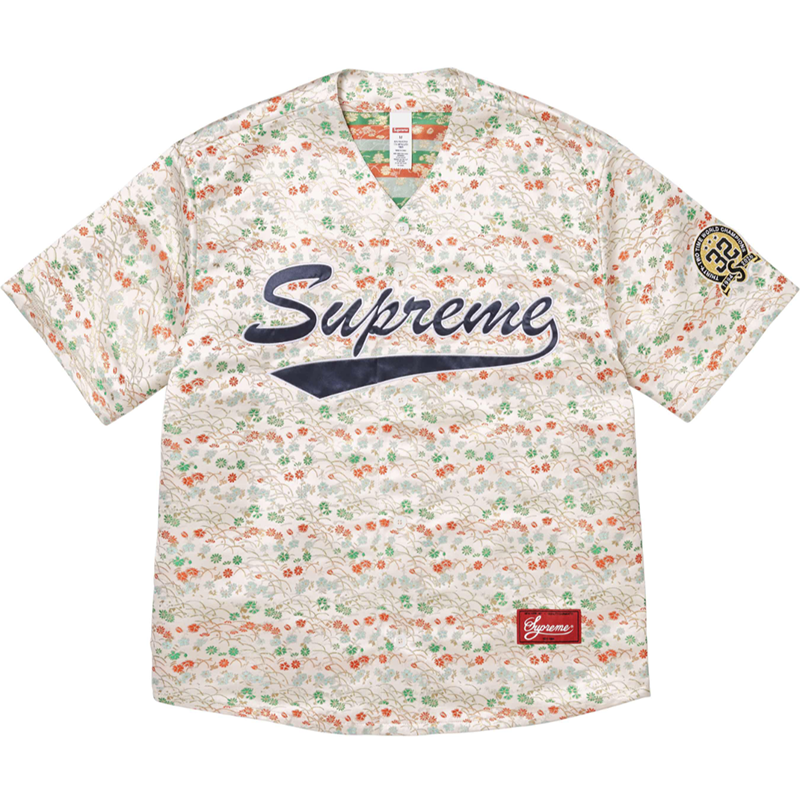 Supreme Floral Jacquard Baseball Jersey — Style 02