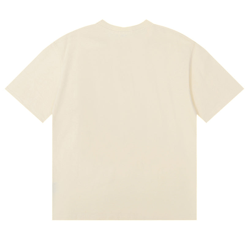 RHUDE Saint Malo Castle Graphic T-Shirt – Apricot / Black / White