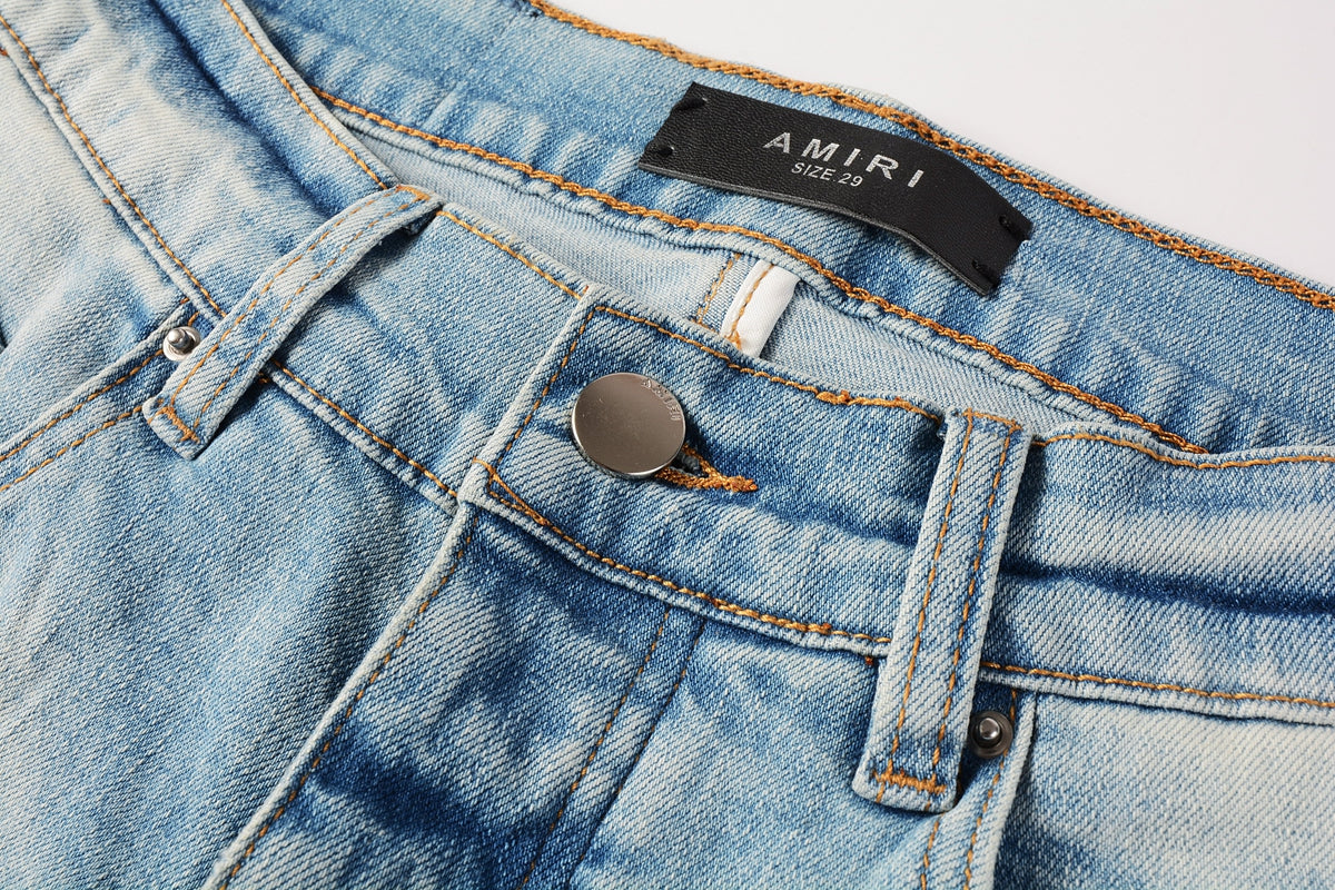 AMIRI Slim Fit Distressed Jeans – Full Length Denim