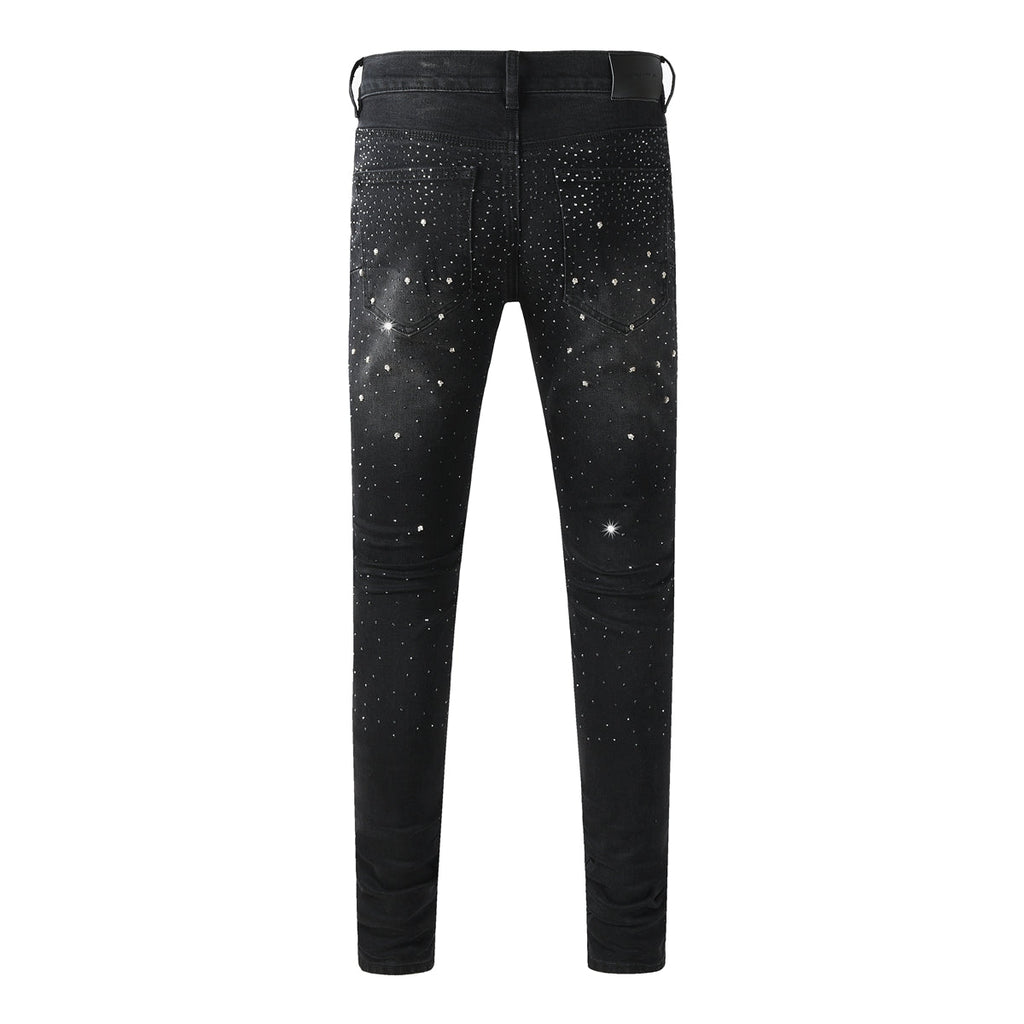Purple Brand Crystal Diamond Skinny Jeans #9130