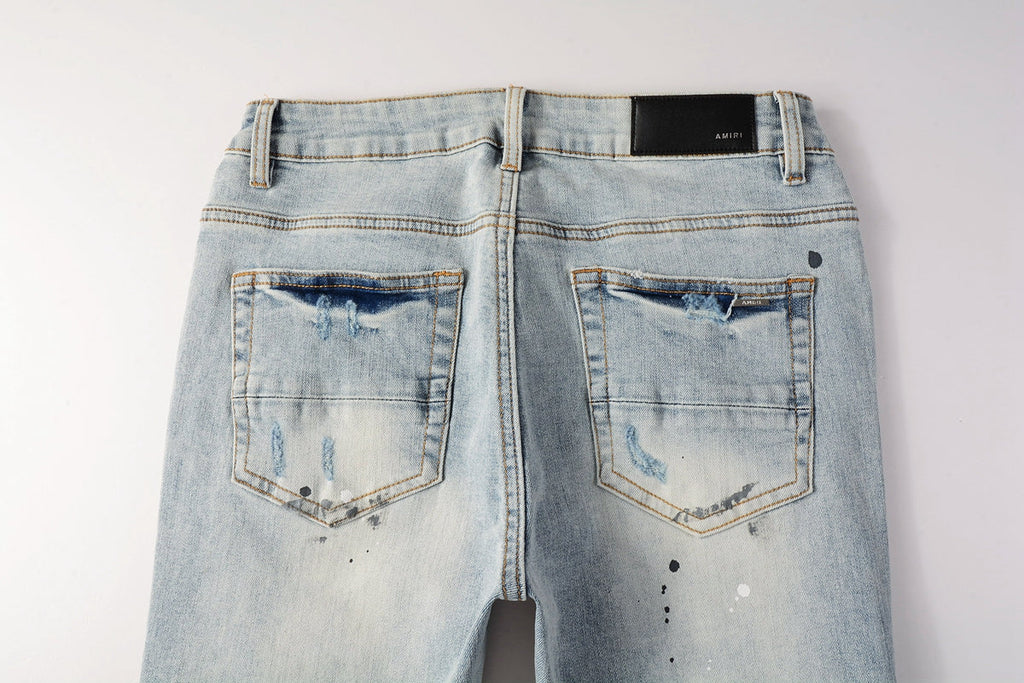 AMIRI Slim Jeans #8899 – Distressed Cotton Denim
