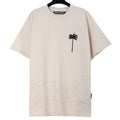 Palm Angels Palm Tree Chest Logo Paint Splatter Oversized T-Shirt