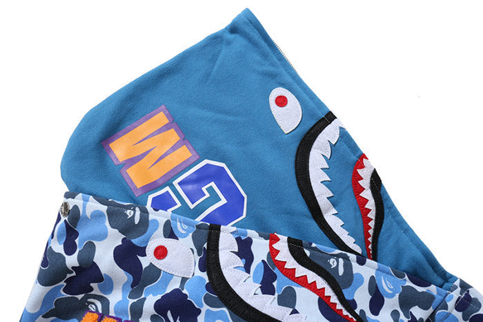 BAPE Big ABC Camo Shark Double-Hood Hoodie & Shorts Set
