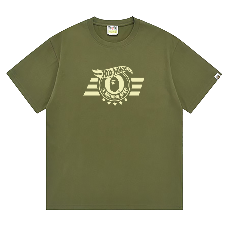 BAPE Ape Head Graphic Tee - Red, Green & Apricot