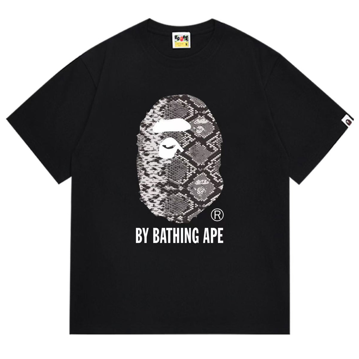 BAPE Ape Head Pattern Tee - Black & White