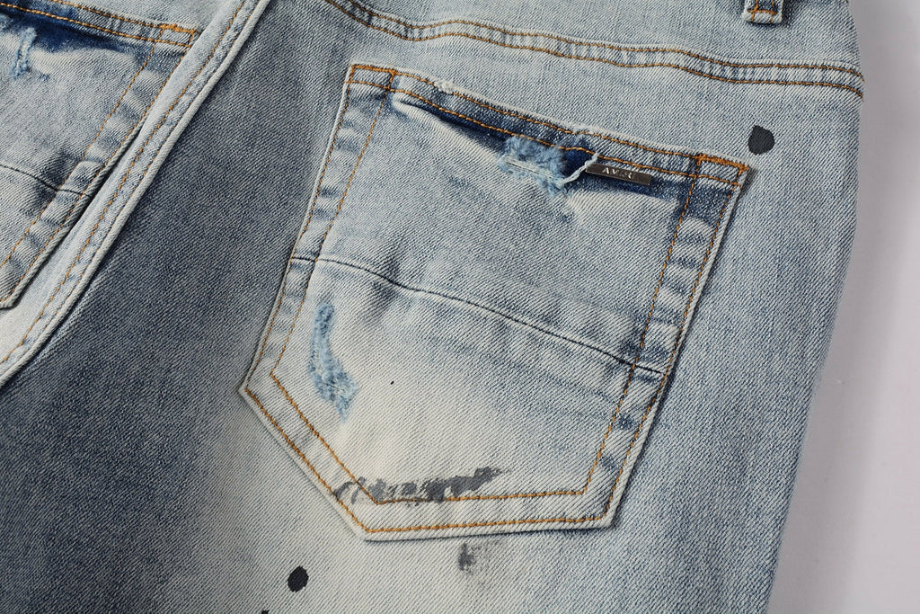 AMIRI Slim Jeans #8899 – Distressed Cotton Denim