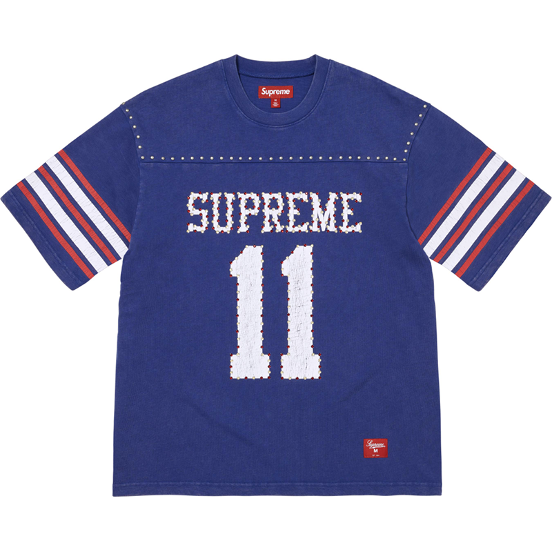 Supreme Studded Football Jersey — Blue / Apricot
