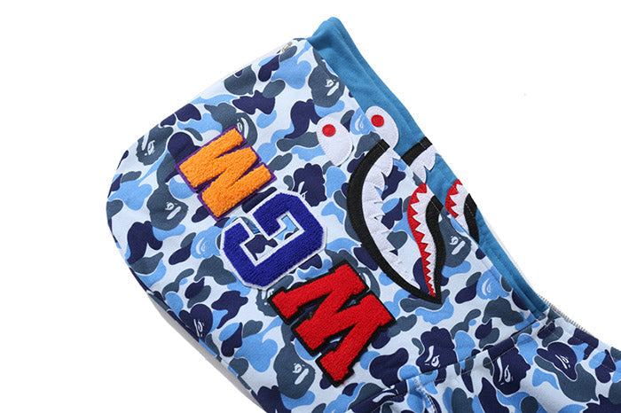 BAPE Big ABC Camo Shark Double-Hood Hoodie & Shorts Set