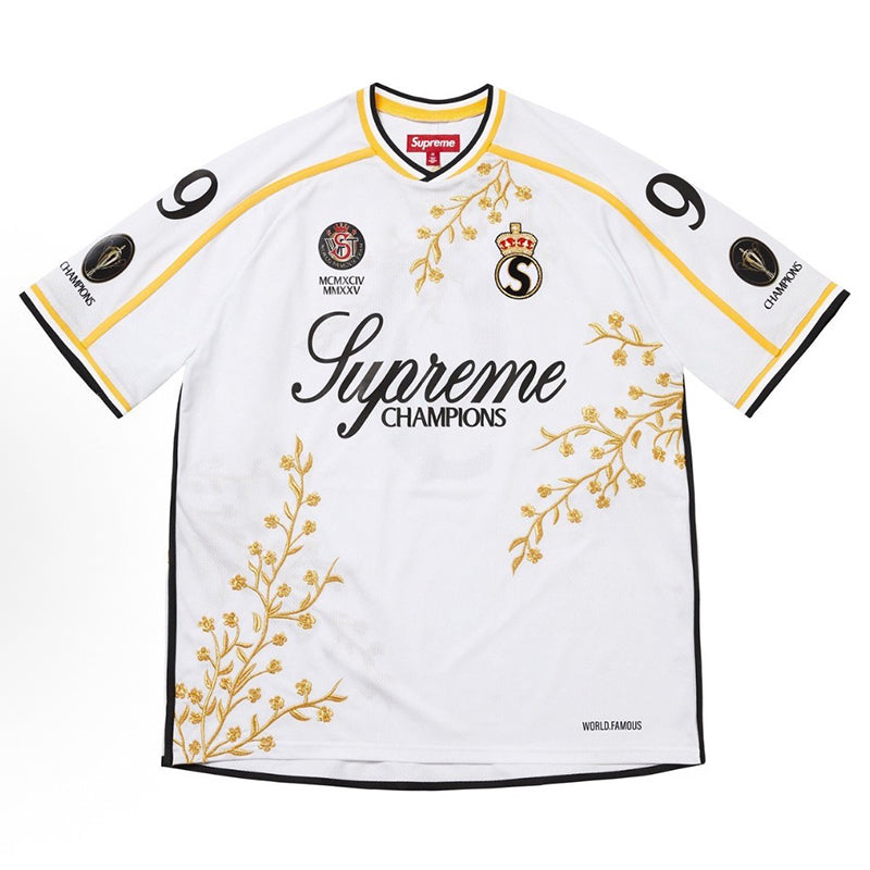 Supreme Floral Soccer Jersey — Black / White
