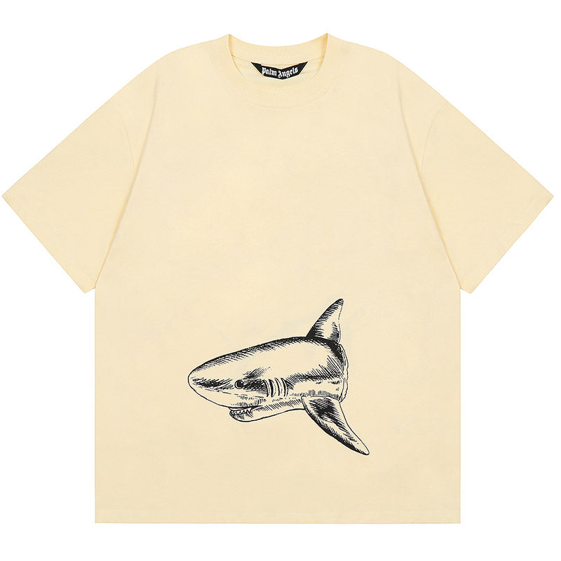 Palm Angels Shark Print Back Logo T-Shirt