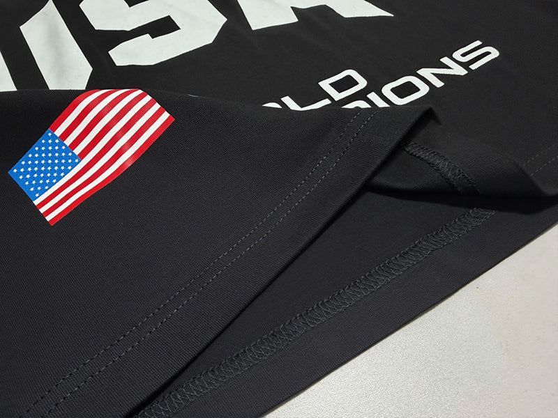 RHUDE Pirelli USA World Champions Tee – Black / Beige
