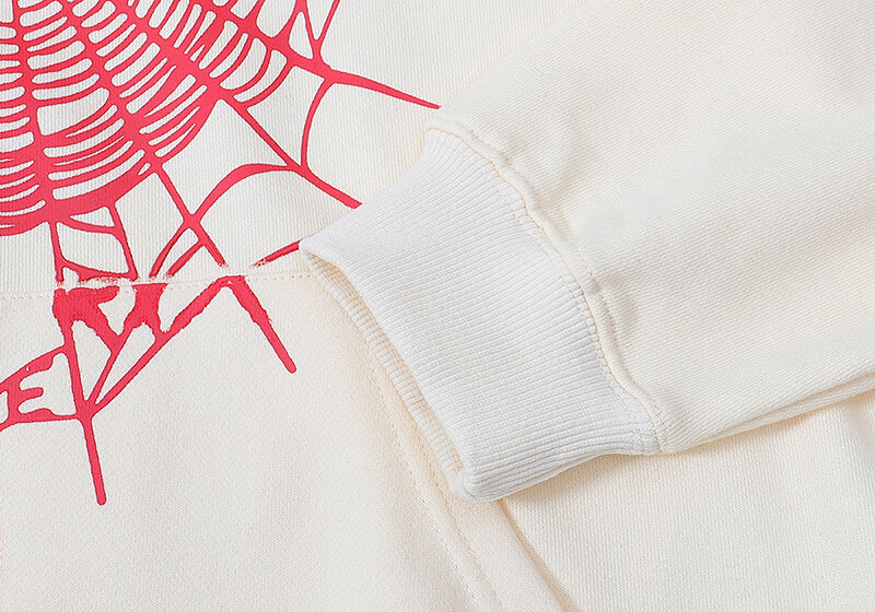 SP5DER Thug Spider Graphic Hoodie – Apricot