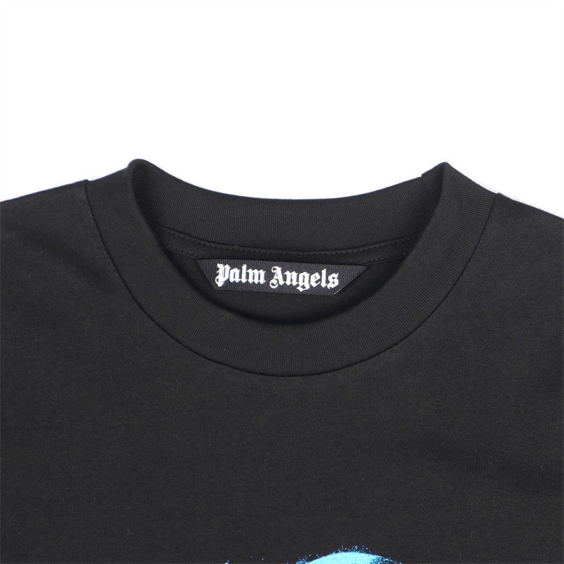 Palm Angels Gradient Spray Paint Palm Tree Script Logo Oversized T-Shirt