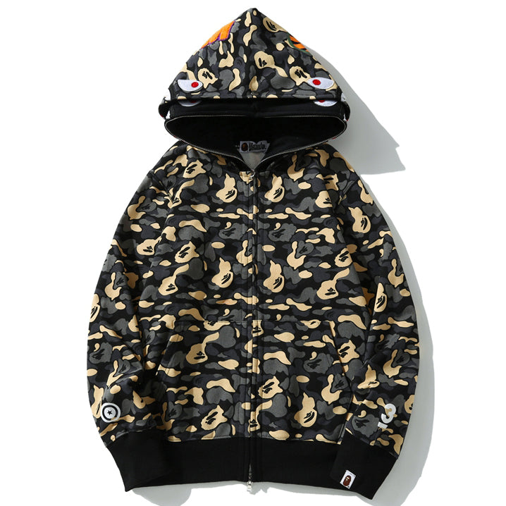 BAPE Camo Shark Double-Zip Hoodie