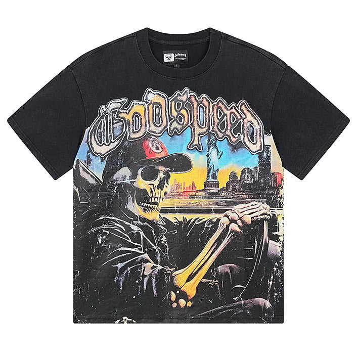 GODSPEED Skeleton Driving Graphic T-Shirt