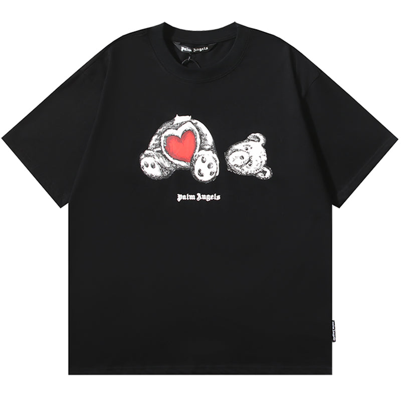 Palm Angels Sketch Bear Heart T-Shirt