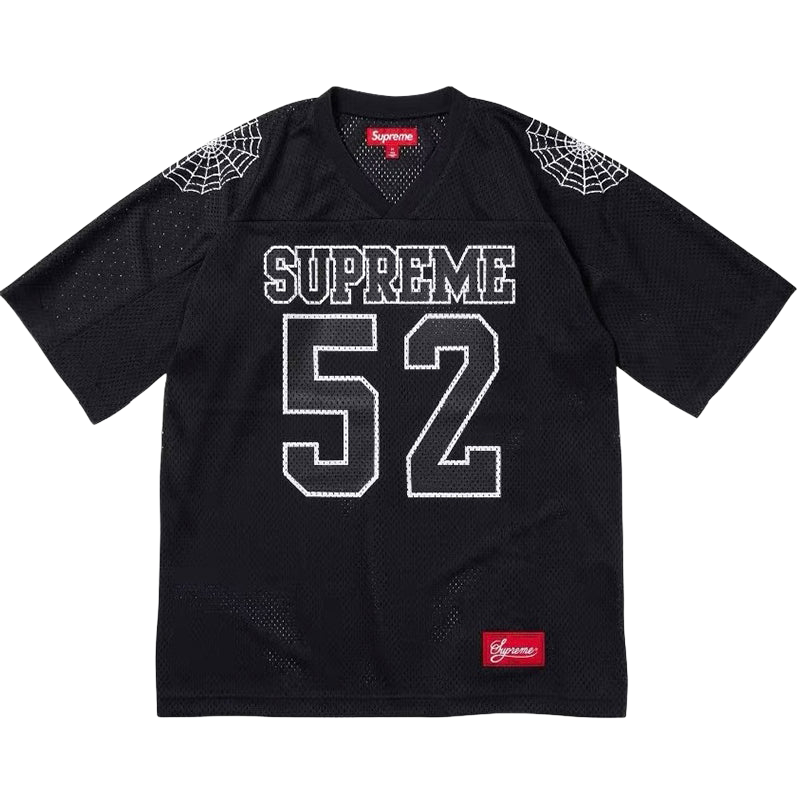 Supreme Spiderweb Football Jersey — Black / White