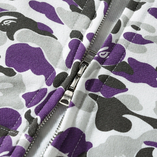 BAPE Purple Camo Shark Double-Zip Hoodie