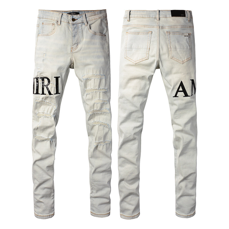 AMIRI Slim Jeans #8990 – Distressed Cotton Denim