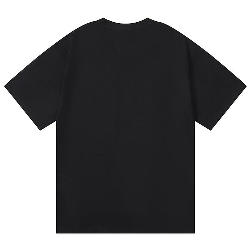 Purple Brand Logo Letter Pattern Print T-Shirt | White & Black