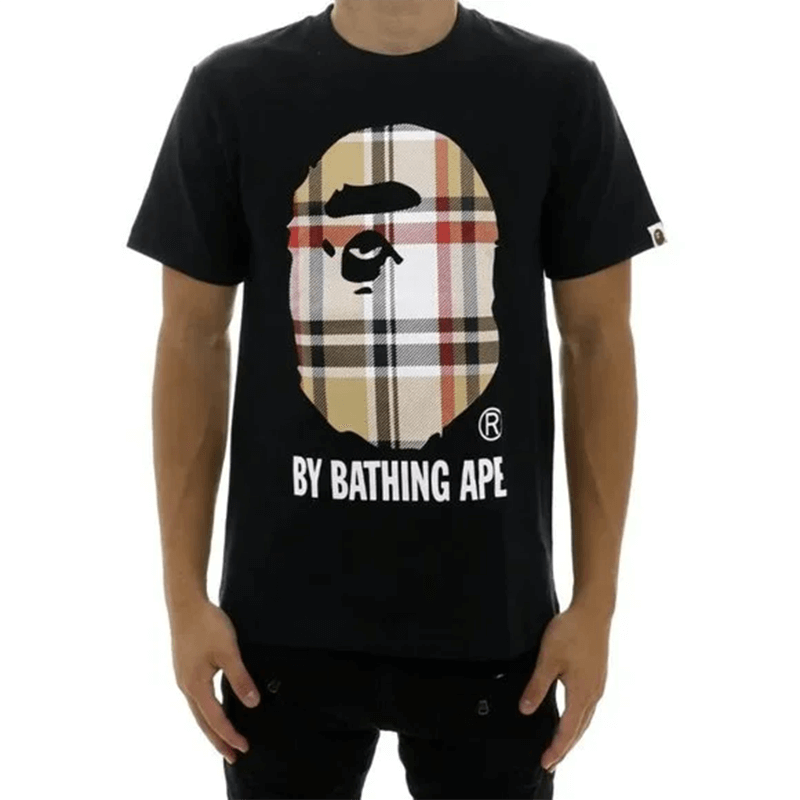 BAPE Burberry Plaid Ape Head T-Shirt by A Bathing Ape