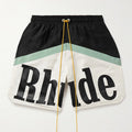 RHUDE Awakening Colour-Block Logo-Print Twill Drawstring Shorts